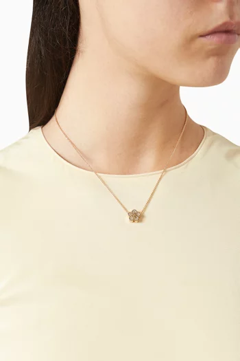 قلادة بدلاية زهرة مرصعة بأحجار بافيه نحاس مطلي ذهب عيار 18‏‏