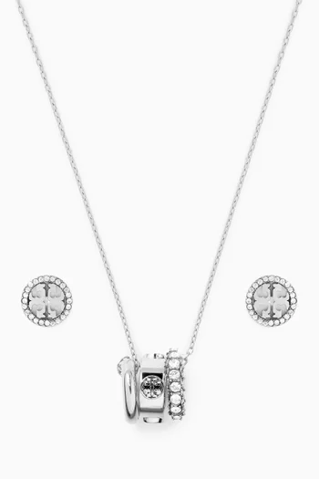 طقم قلادة وأقراط ميلر مرصع بأحجار بافيه