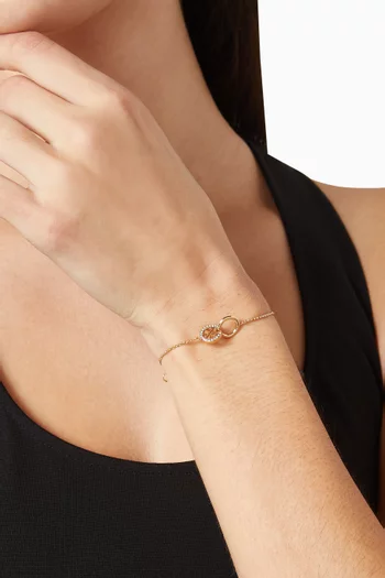 سوار ميلر سلسلة بحلي متداخلة مرصعة بكريستال بافيه نحاس مطلي ذهب عيار 18