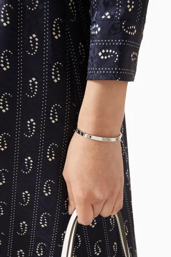 Thin Miller Stud Cuff in Silver-tone Stainless steel