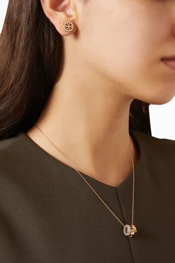 طقم قلادة وأقراط ميلر مرصع بأحجار بافيه