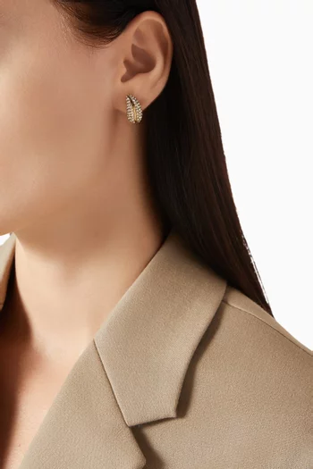 Mini Wave Pavé Earrings in 18kt Gold-plated Brass