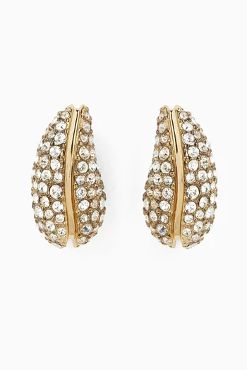Mini Wave Pavé Earrings in 18kt Gold-plated Brass
