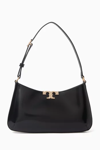 Eleanor Pave Slim Shoulder Bag in Leather