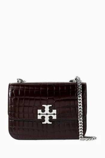 Small Eleanor Shoulder Bag in Croc-embossed Leather