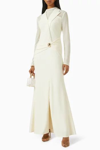 Overlapping Collar Dress