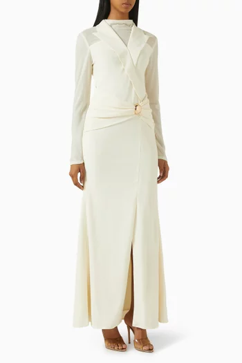 Overlapping Collar Dress