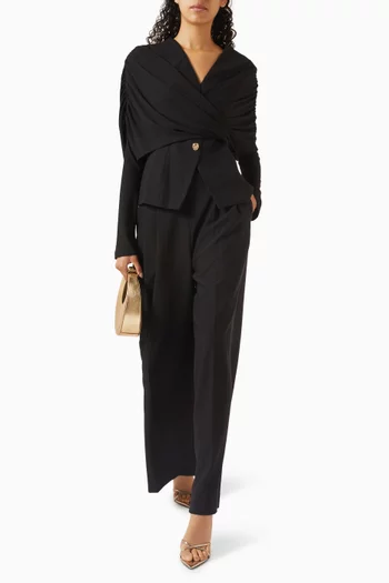 بنطال بقصة ساق واسعة