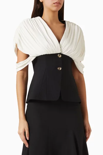 V-neck Pleated Top