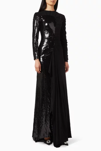Merva Sequin-embellished Maxi Dress