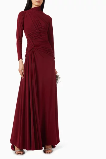 Olivia Draped Maxi Dress in Jersey