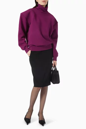 سويت شيرت بقصة مربعة قطن