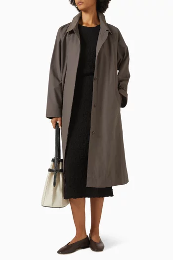 Classic Collar Coat in Cotton-nylon