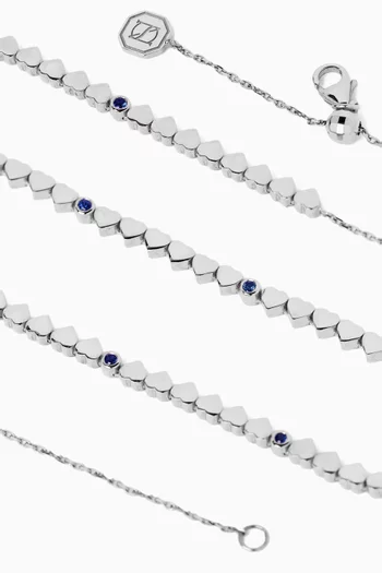Lit Sapphire Necklace in 18kt White Gold