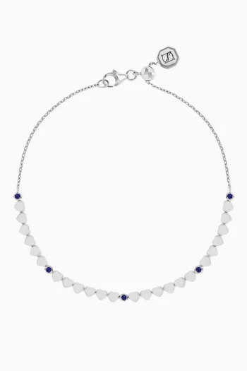 Lit Sapphire Bracelet in 18kt White Gold