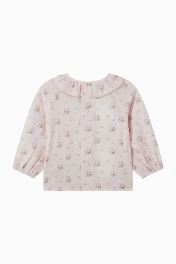 Printed Blouse & Shorts Set