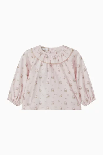 Printed Blouse & Shorts Set