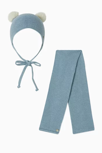 Hat & Scarf in Cashmere-knit