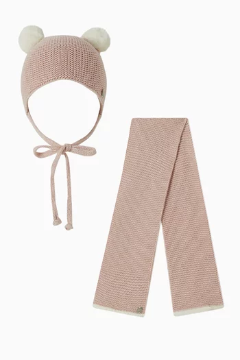 Hat & Scarf in Cashmere-knit