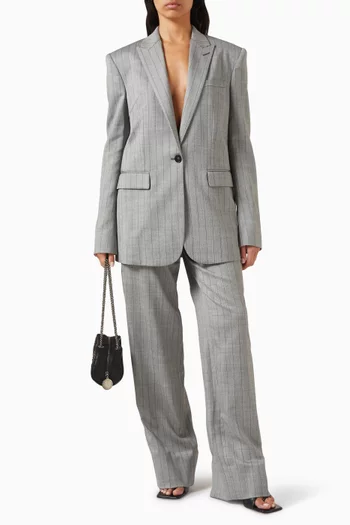 Pinstripe Tailored Blazer in Wool