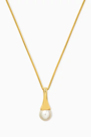 Lumora Pearl Necklace in 18kt Gold-plated Sterling Silver