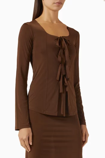 Clove Tie Top in Viscose