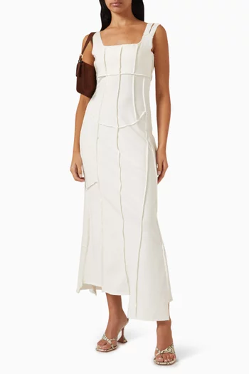 Overlock Maxi Dress in Cotton Jersey
