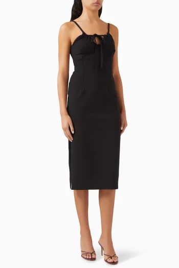 Mazal Slip Midi Dress in Cotton Jersey