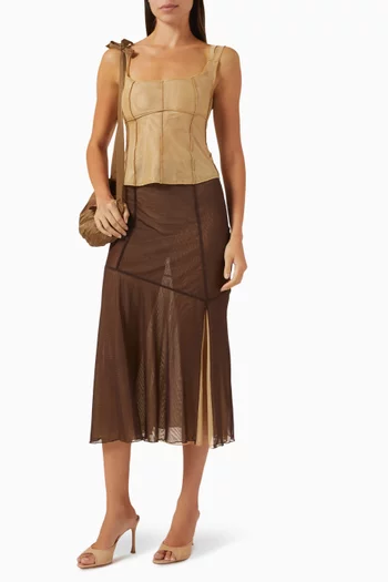 Nur Corset Top in Mesh