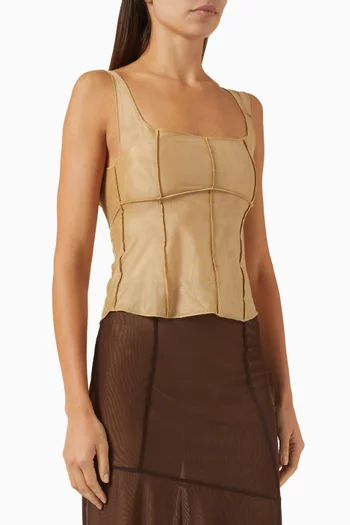 Nur Corset Top in Mesh