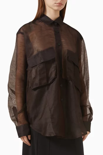 Marron Oversized Shirt in Silk