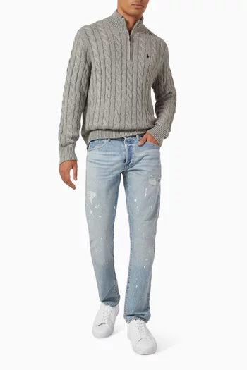 Cable Knit Sweater in Wool & Cashmere