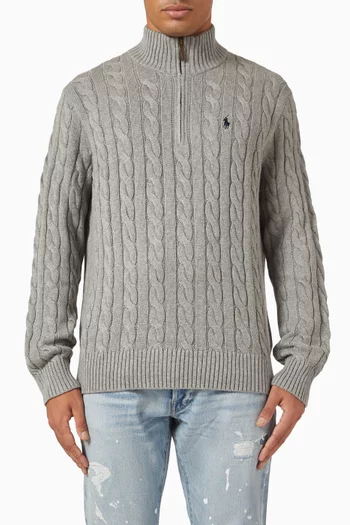 Cable Knit Sweater in Wool & Cashmere