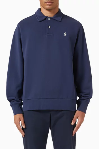 Polo Sweatshirt in Cotton