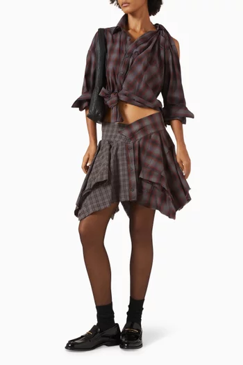 Mid-rise Deconstructed Mini Skirt
