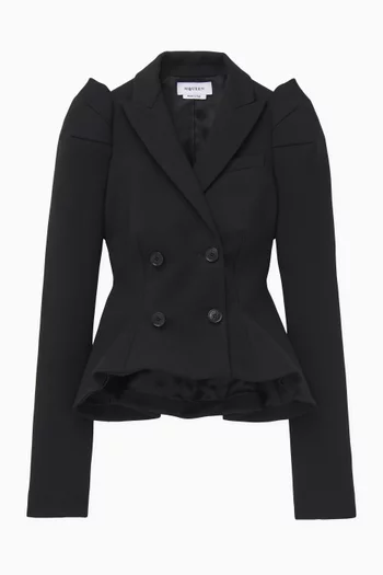 Double-breasted Blazer in Wool Gabardine