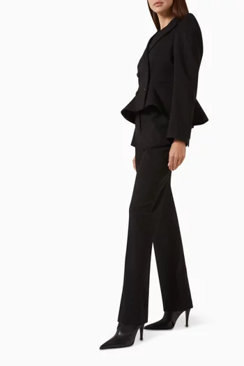 Flared Pants in Wool Gabardine