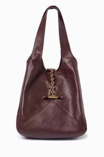 حقيبة بالون صغيرة جلد جاموس بملمس بارز