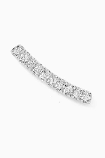 Curve Bar Diamond Single Earring in 18kt White Gold