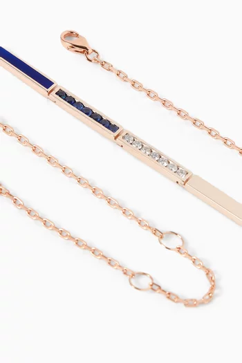 Whatever Reversible Rainbow Diamond & Sapphire Necklace in 18kt Rose Gold
