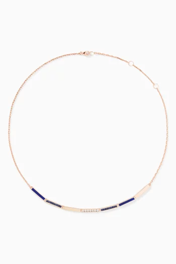 Whatever Reversible Rainbow Diamond & Sapphire Necklace in 18kt Rose Gold