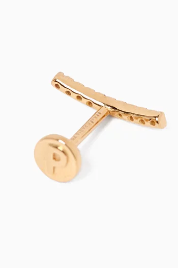 Curve Bar Diamond Single Earring in 18kt Yellow Gold