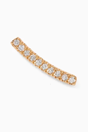 Curve Bar Diamond Single Earring in 18kt Yellow Gold