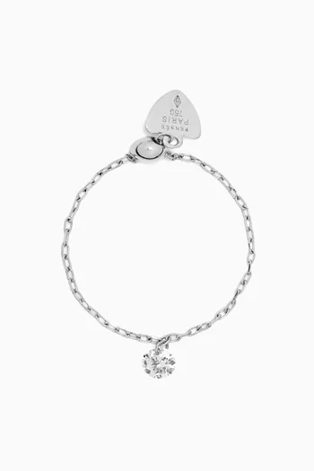 Diamond Chain Ring in 18kt White Gold