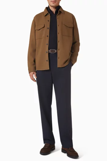 Double-knit Shirt Jacket in Cotton-blend Piqué