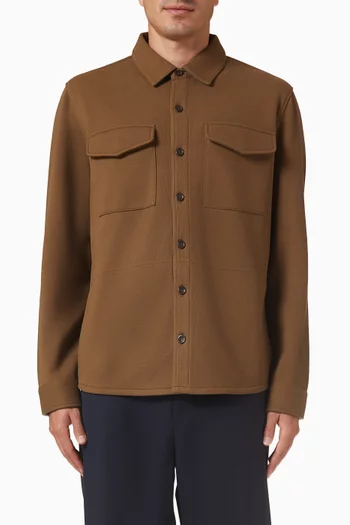 Double-knit Shirt Jacket in Cotton-blend Piqué