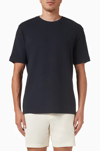 Double-neck T-shirt in Pima Cotton