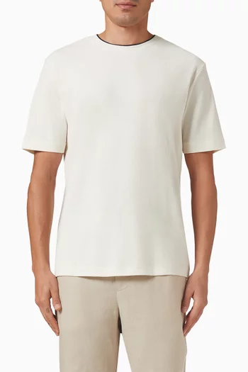 Double-neck T-shirt in Pima Cotton