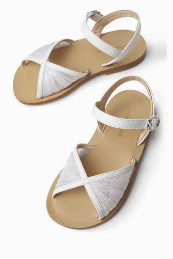 صندل كاتي قماش شبكي مزين بغليتر