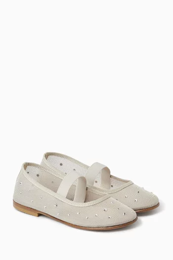 Barbara Rhinestone Sandals in Mesh